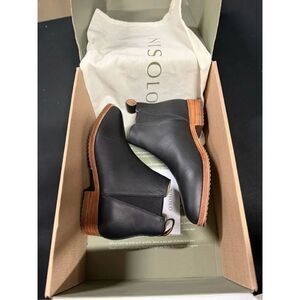 New Nisolo Black Leather Eva Everyday Chelsea Ankle Boots 5